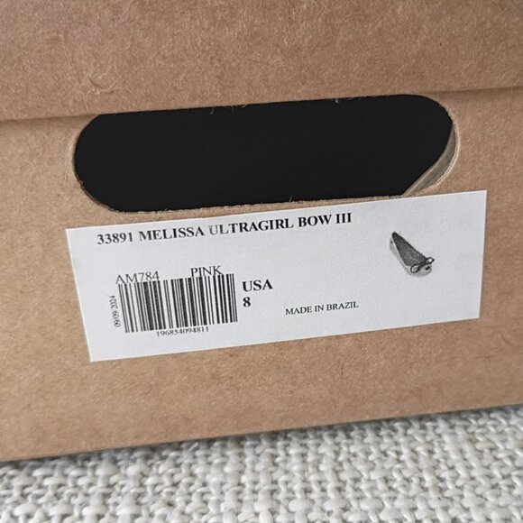 NWT Melissa Women's UltraGirl Bow III flat Pink Size US 8 - Picture 11 of 12